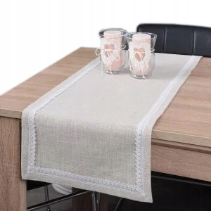 

Pas z koronką Retro Cafe 40x140 beż biel