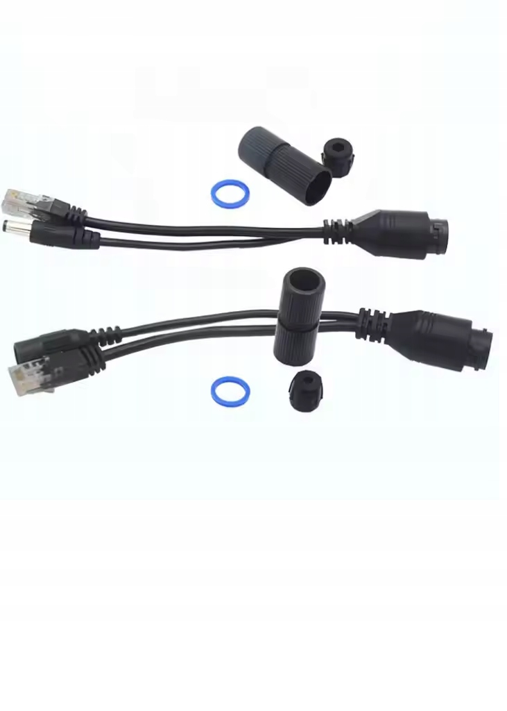 Adapter zasilania po skrętce Splitter wodoodporny RJ45 Lan DC 12V