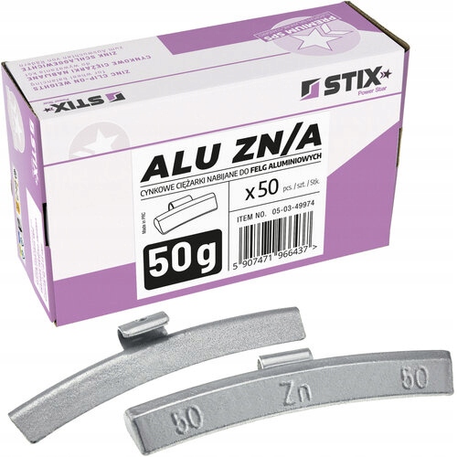 Nabíjecí Závaží Alu Zinkové Pro Hliníkové Ráfky Zn/a 50G 50 Ks Stix