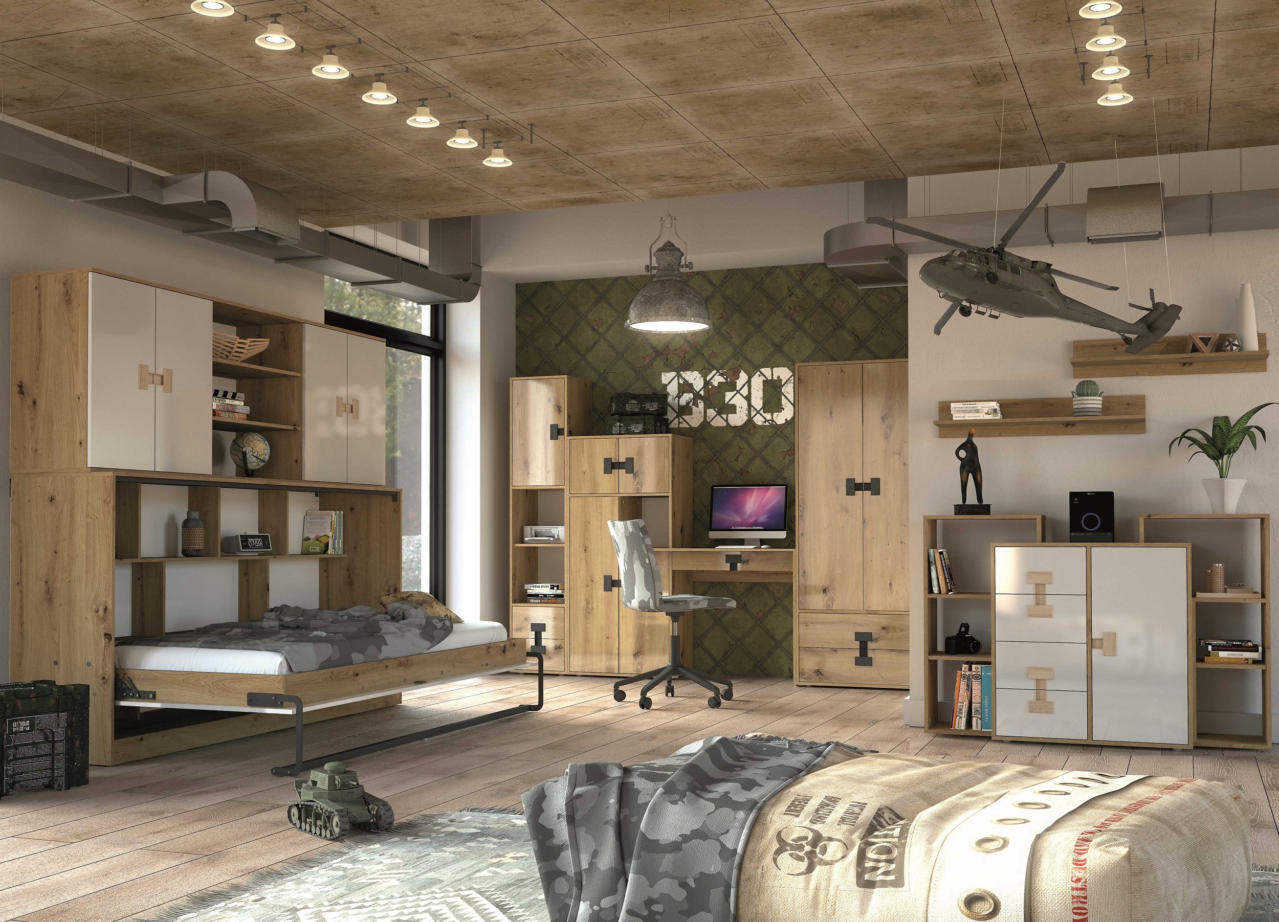 meble biurko duże pojemne szafką regałem Index 11 Marka Domel