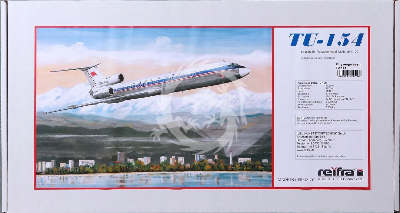Tu-154 Plasticart Reifra měřítko 1/100