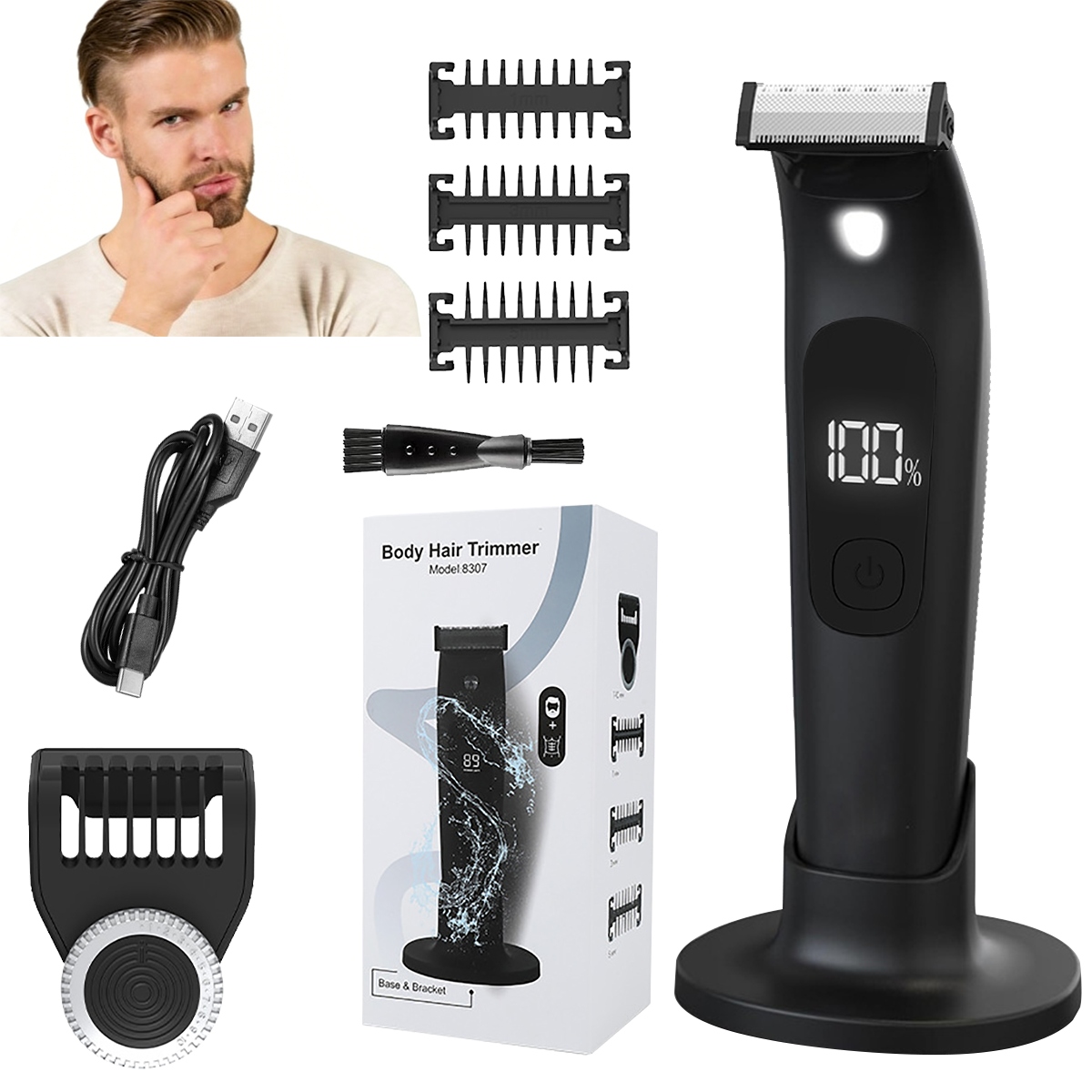 ВОДОНЕПРОНИЦАЕМЫЙ БРИТВЫ ТРИММЕР БРИТЬЯ ТЕЛА ИНТИМНЫХ МЕСТ СО СВЕТОДИОДНОЙ