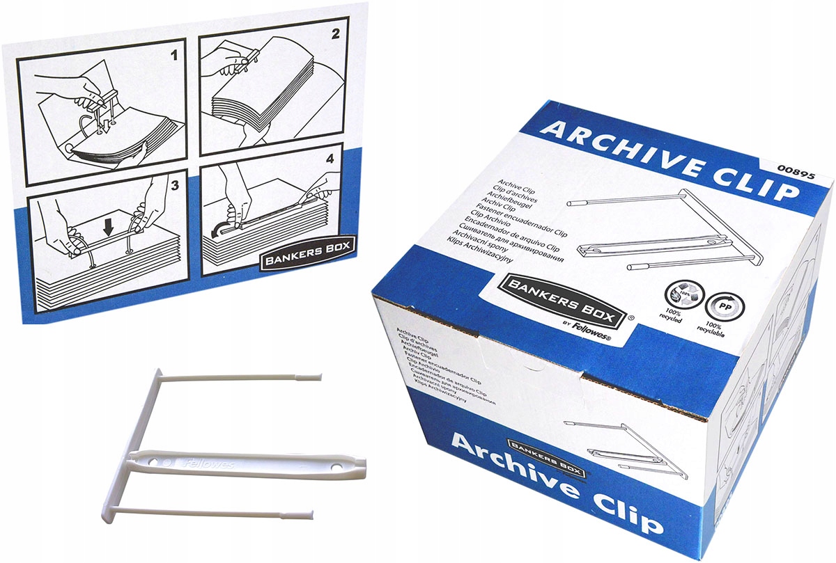 

Klipsy Wąsy archiwizacyjne do akt Fellowes 100szt