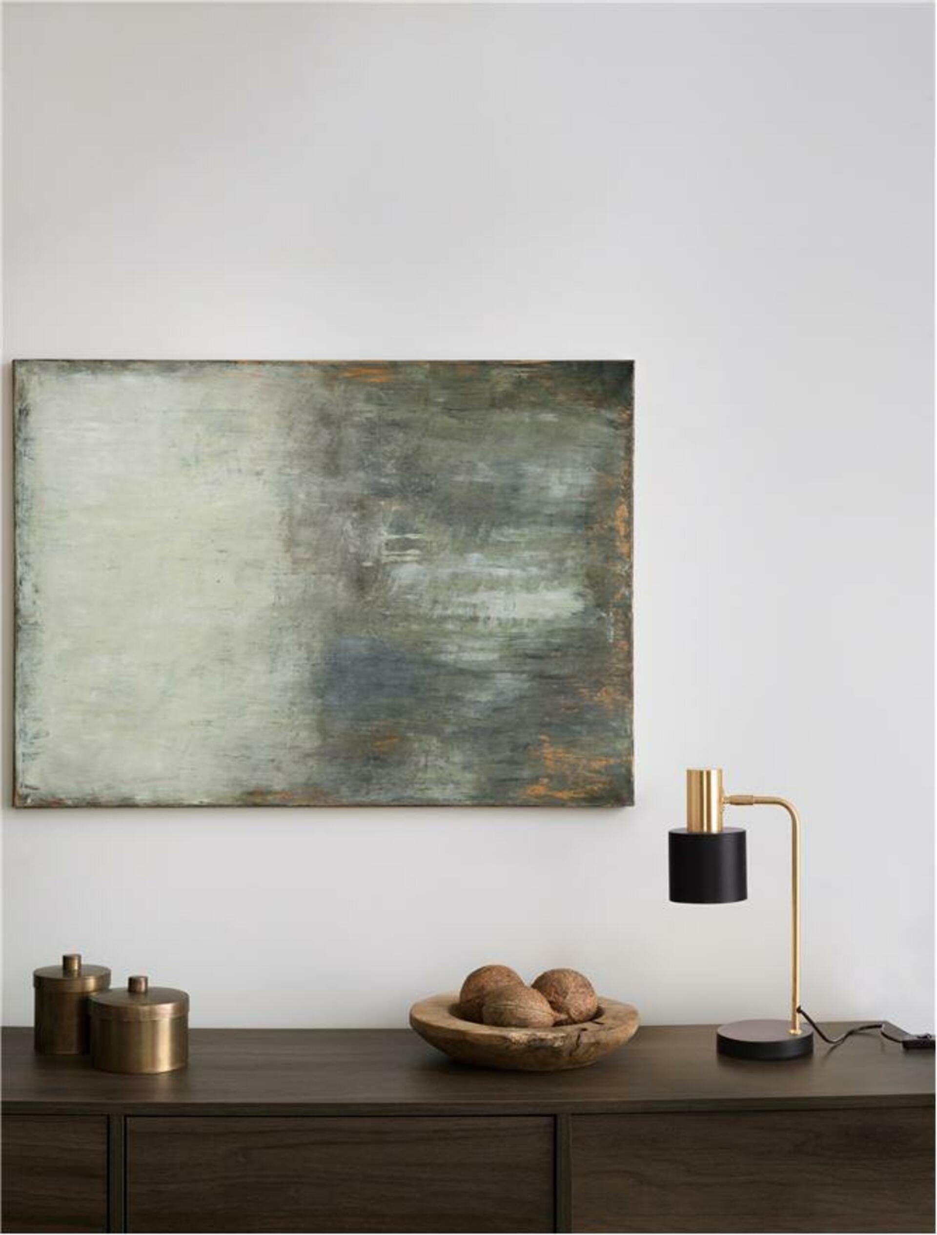 Nova Luce stolná lampa Paz zlatý kov čierne kovové tienidlo čierna základňa E