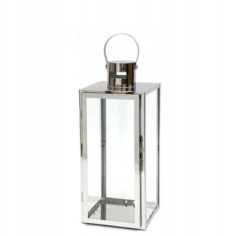 

Lampion Srebrny Metalowy h-48cm Polerowany 50