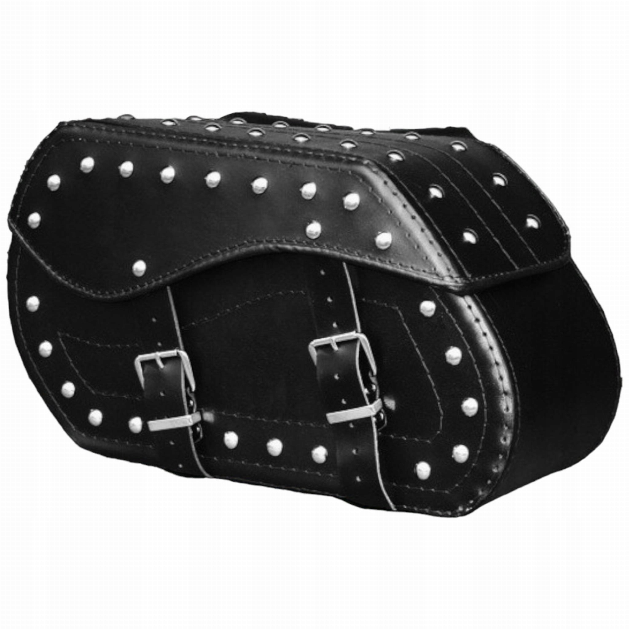 Kožené bočné motocyklové tašky čierne 19L s cvočkami