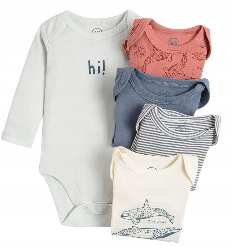 

Cool Club Body Długi Rękaw 5szt 9-12m 80 Wieloryb