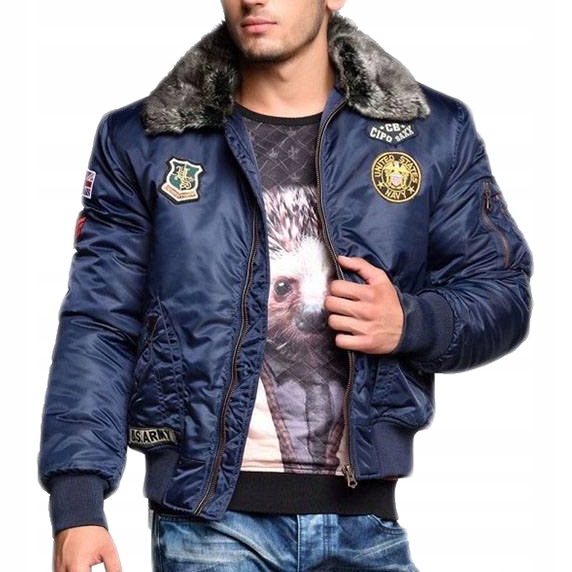 Bunda Pilotka Cipo Baxx Top Gun Usa Odnímatelný Kožíšek Nášivky