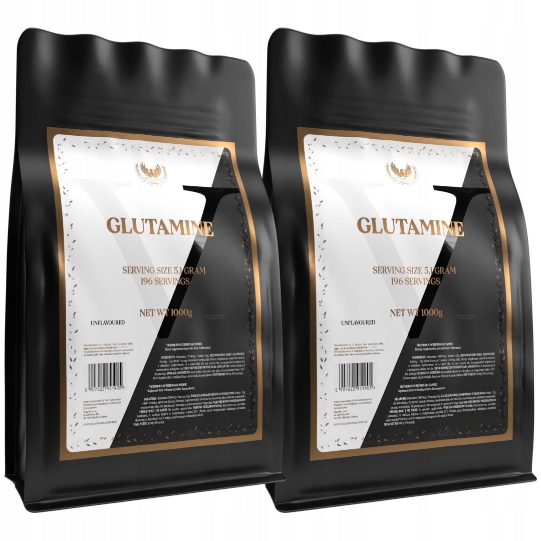 2x Glutamin 1000g Glutamin 1kg Přírodní regenerace střev Victorious