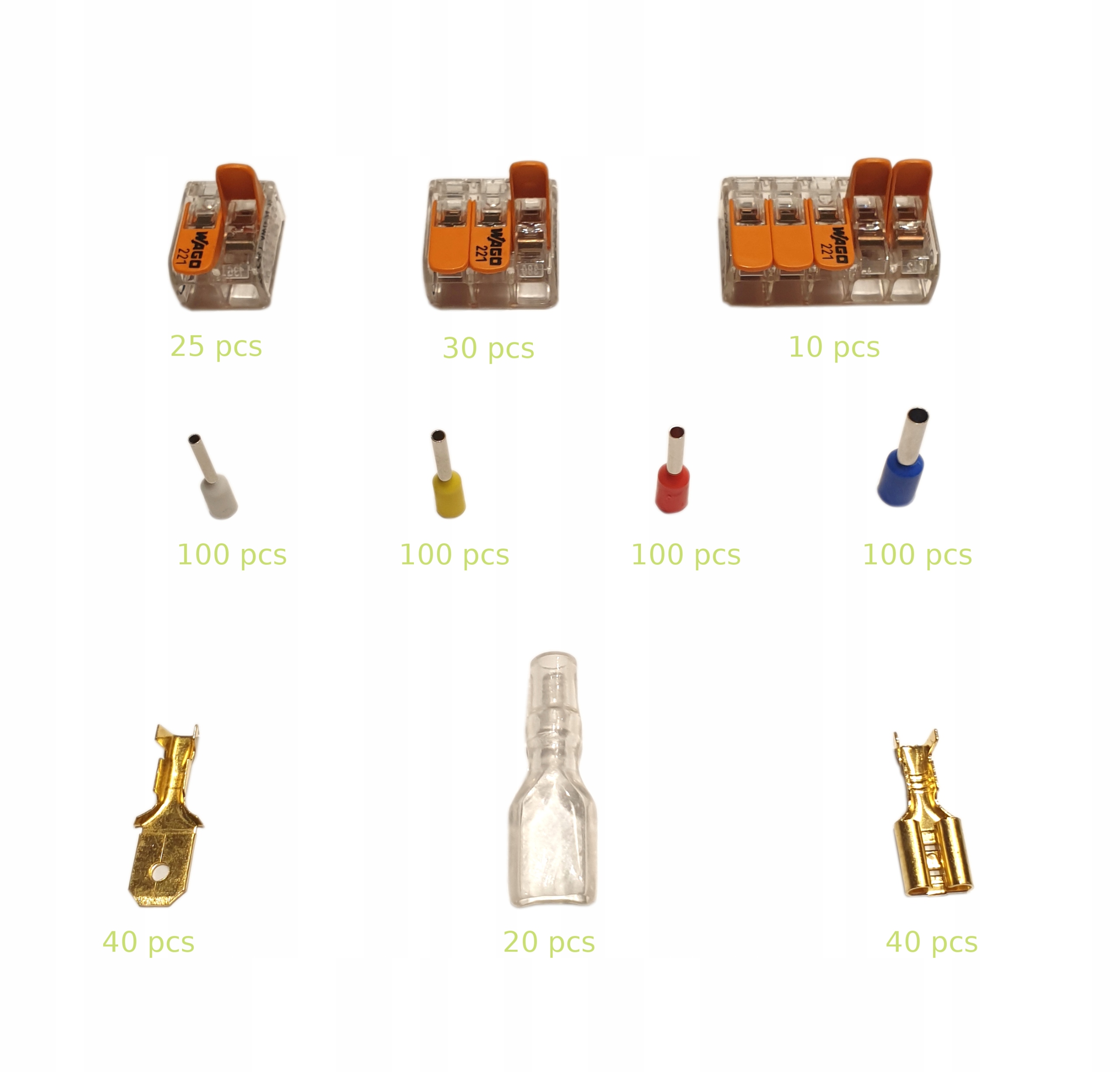 Zestaw złączek Wago, końcówek i konektorów 565 szt Marka Road