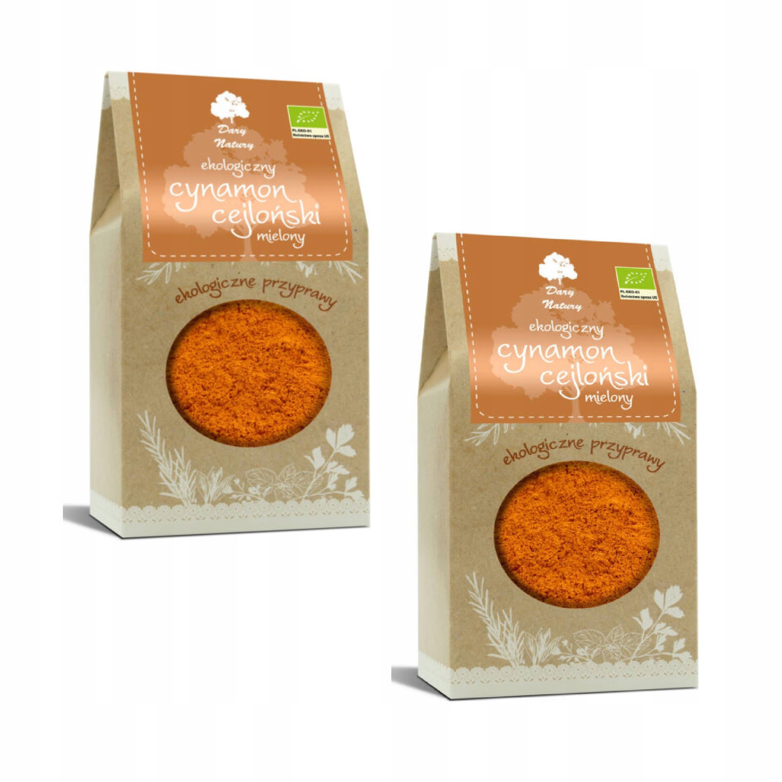 2x Cynamon Cejloński Mielony Bio 200 g Dary Natury