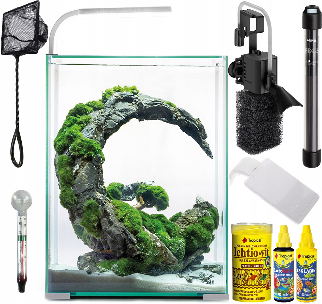 Shrimp Set Day & Night 30 Biały Wyposażenie Zestaw Akwariowy