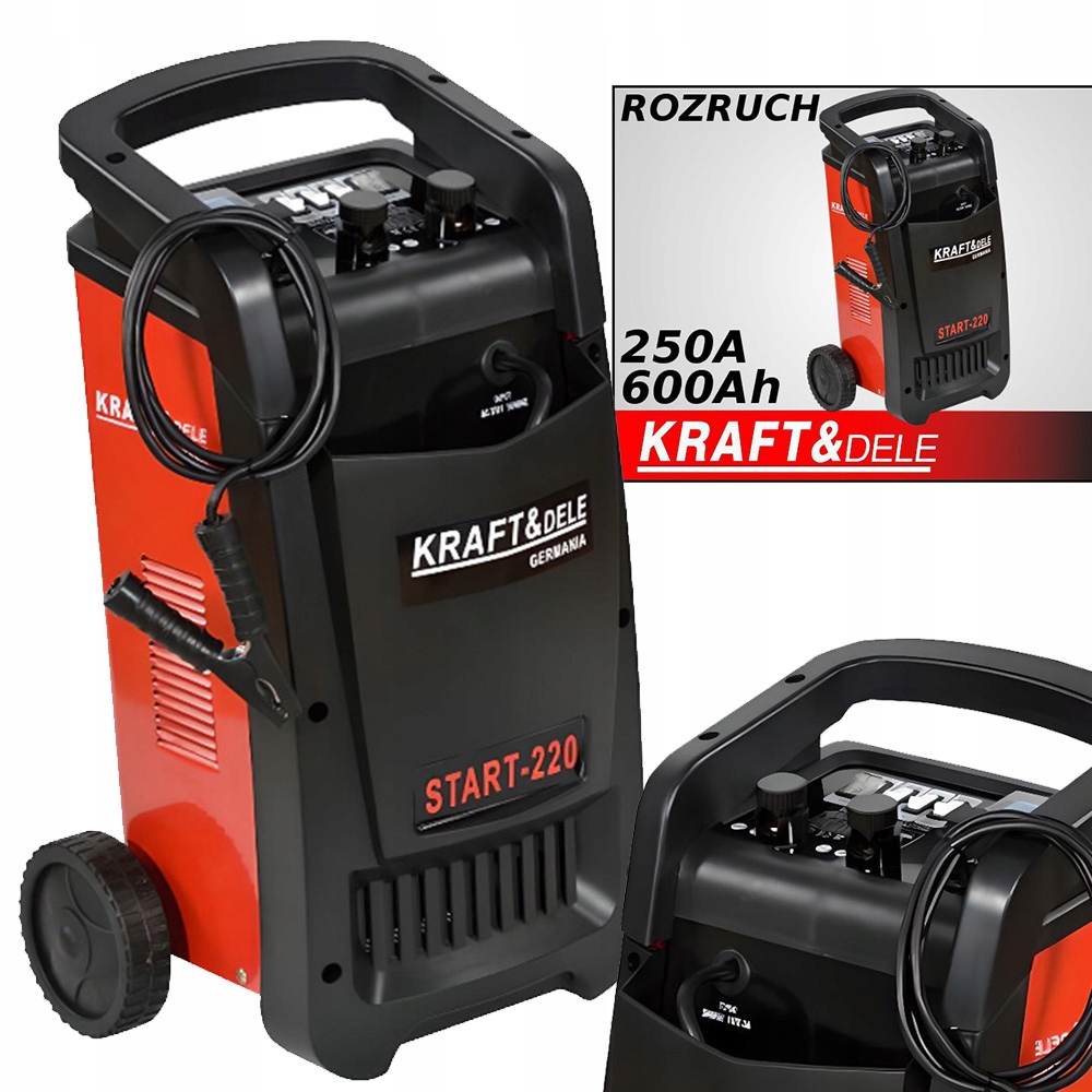 PROSTOWNIK Z ROZRUCHEM 250A 12/24V STACJA ROZRUCH DO AKUMULATORÓW