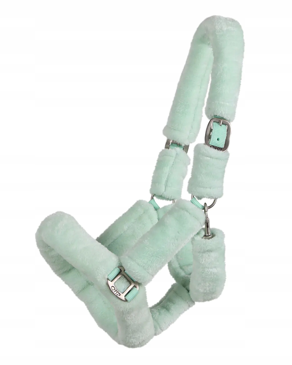 Kantar dla konia Qhp Alaska z miękkim futerkiem miętowy Full