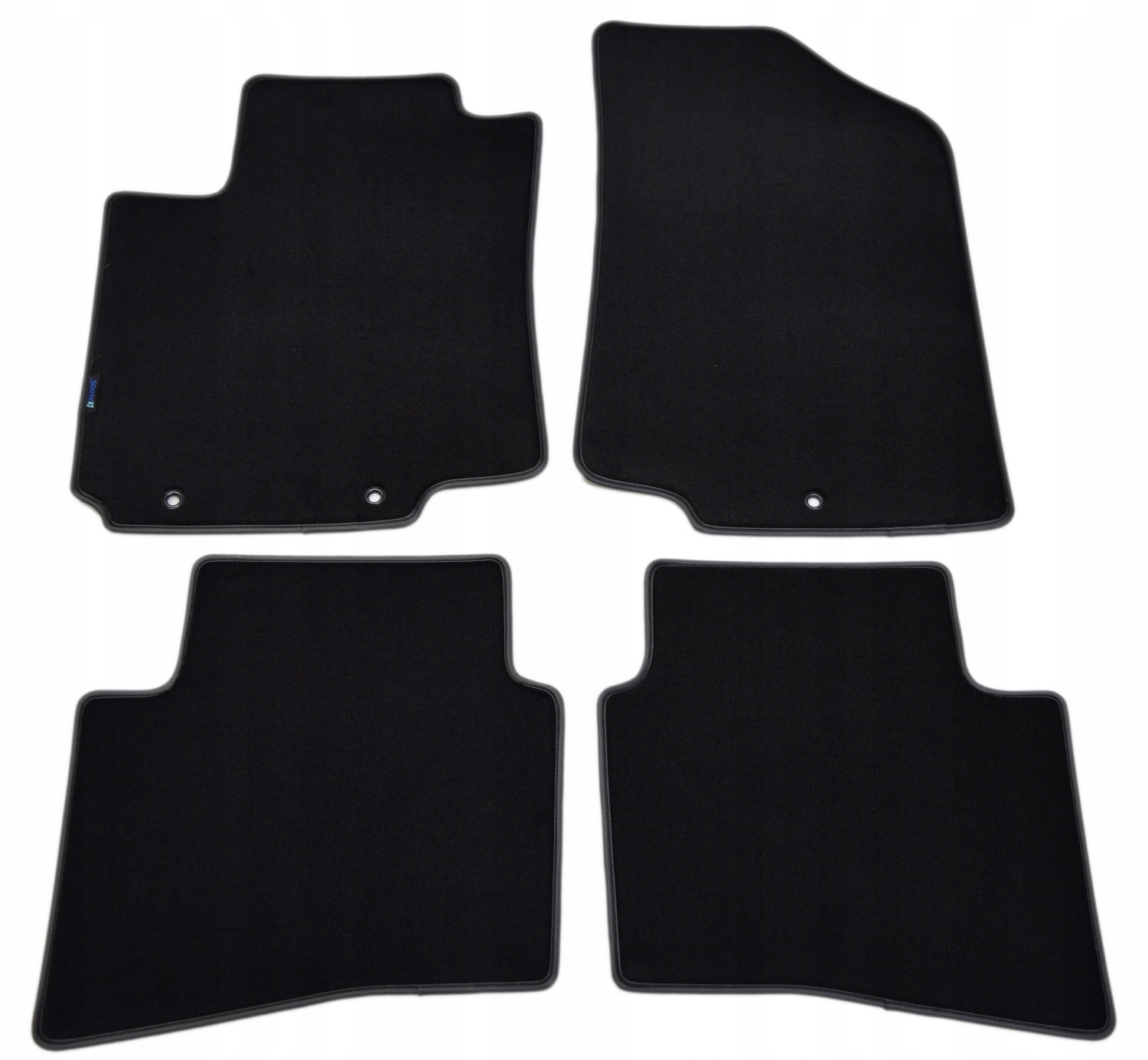 Czarne dywaniki welurowe Diamond, Lamówka - Kia Rio 2011-2016r.