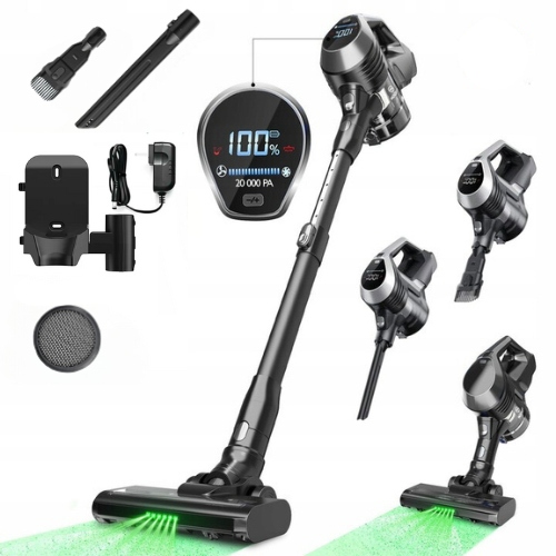 Mocny Odkurzacz Pionowy Bezprzewodowy Lampa Led Moc 20000PA turbo szczotka
