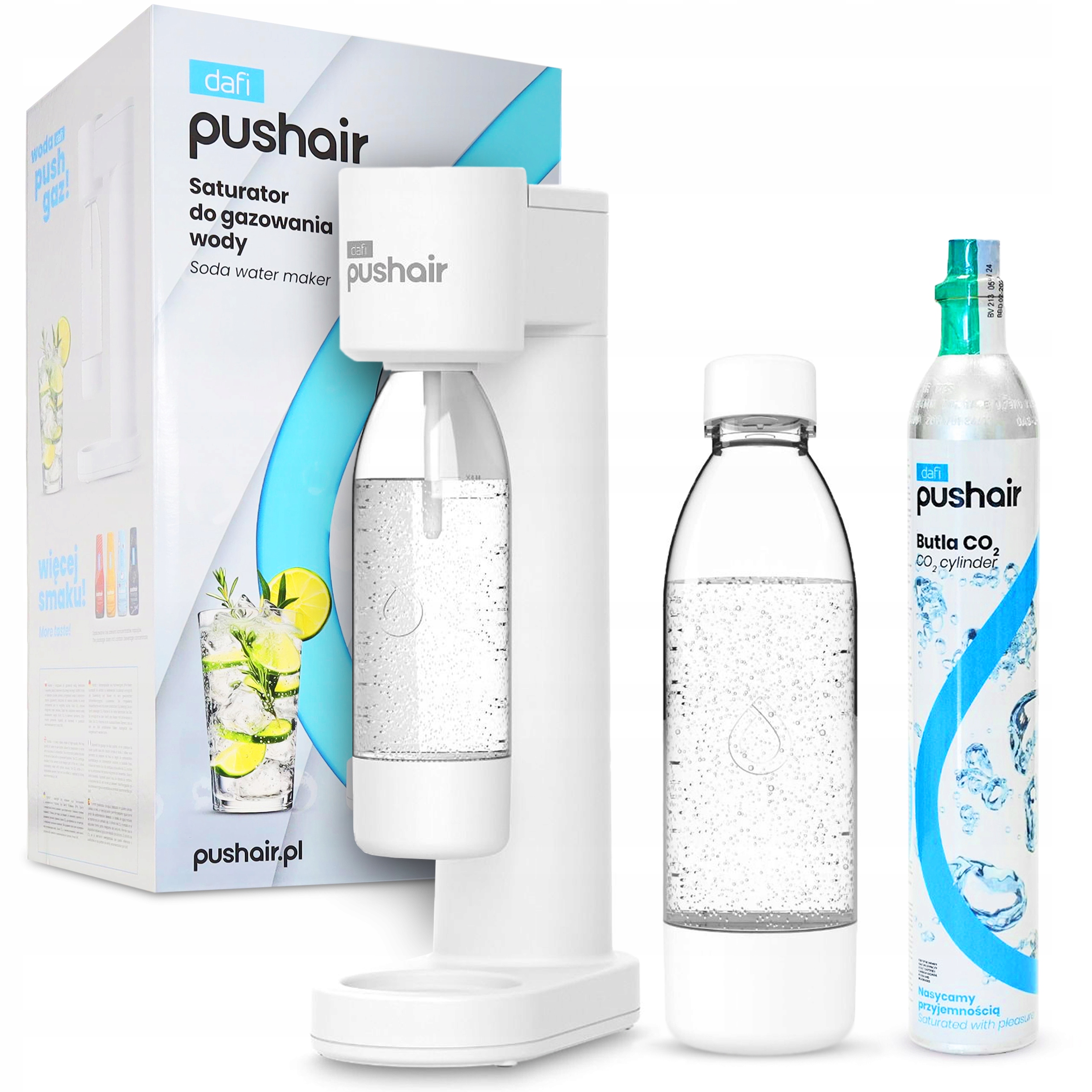 Výrobník Sody Dafi Pushair Láhev 0,7 L Náplň CO2