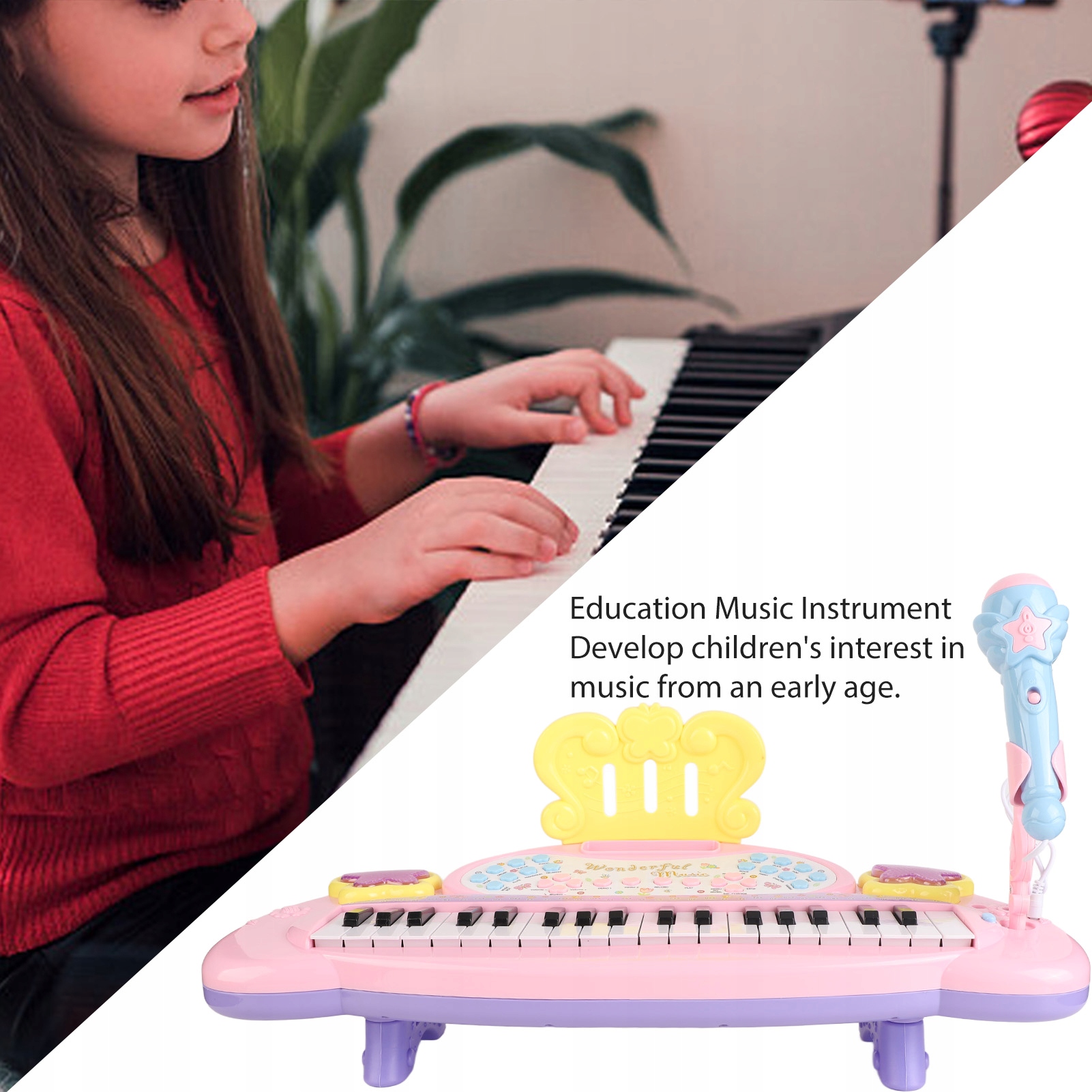 KEYBOARD Z MIKROFONEM DLA DZIECI PIANINO EAN (GTIN) 4059753670462