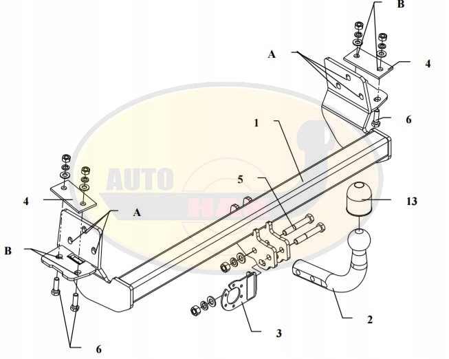 HAK HOLOWNICZY + 7 PIN COROLLA KOMBI 1997-2001 Producent Auto-hak