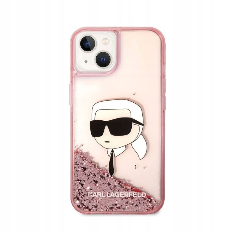Etui Karl Lagerfeld Glitter Karl's Head na iPhone 14 Plus różowe Karl