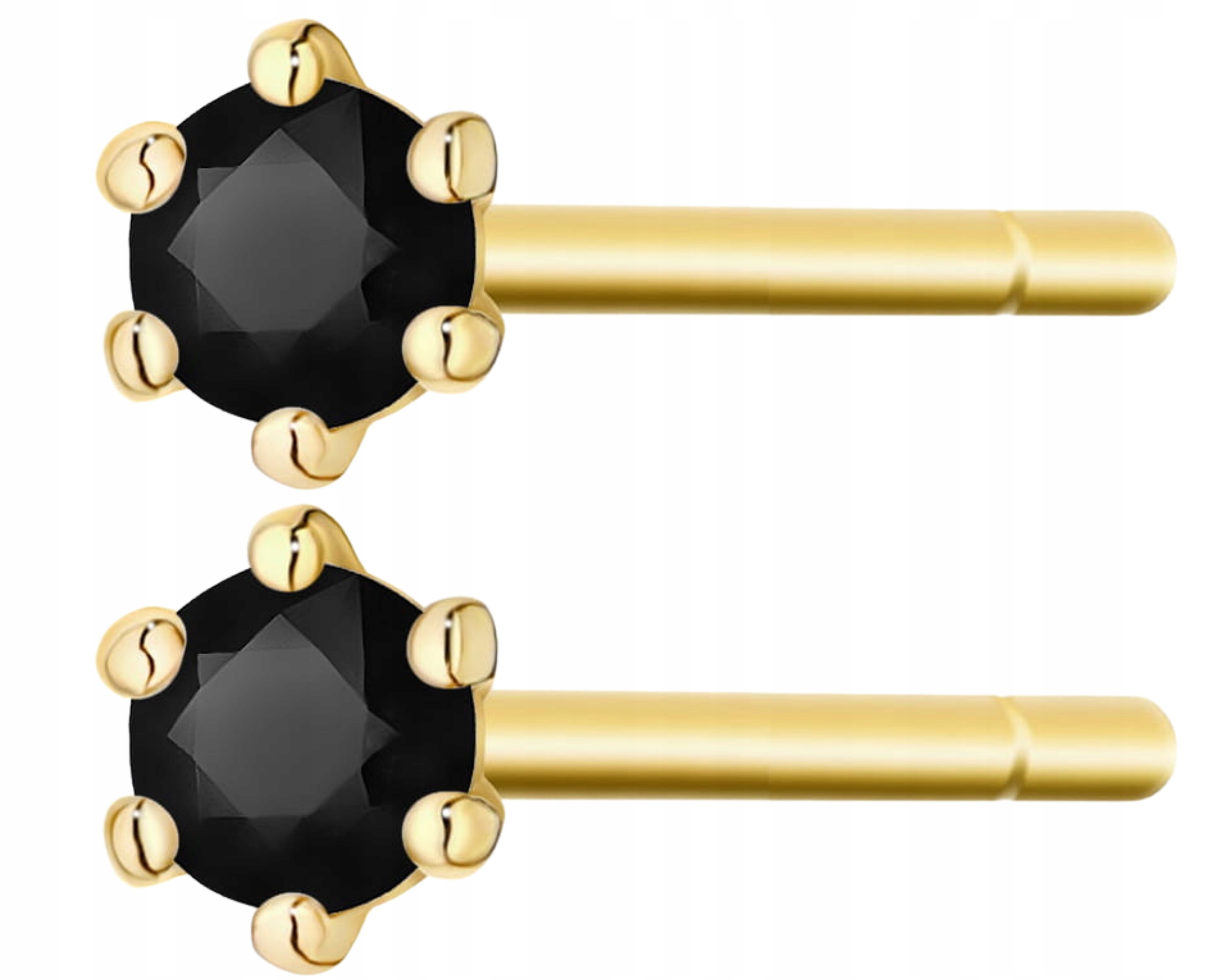 Zlaté Náušnice S Černými Diamanty Na Pízdce Gravírování Dárek Zlata 585