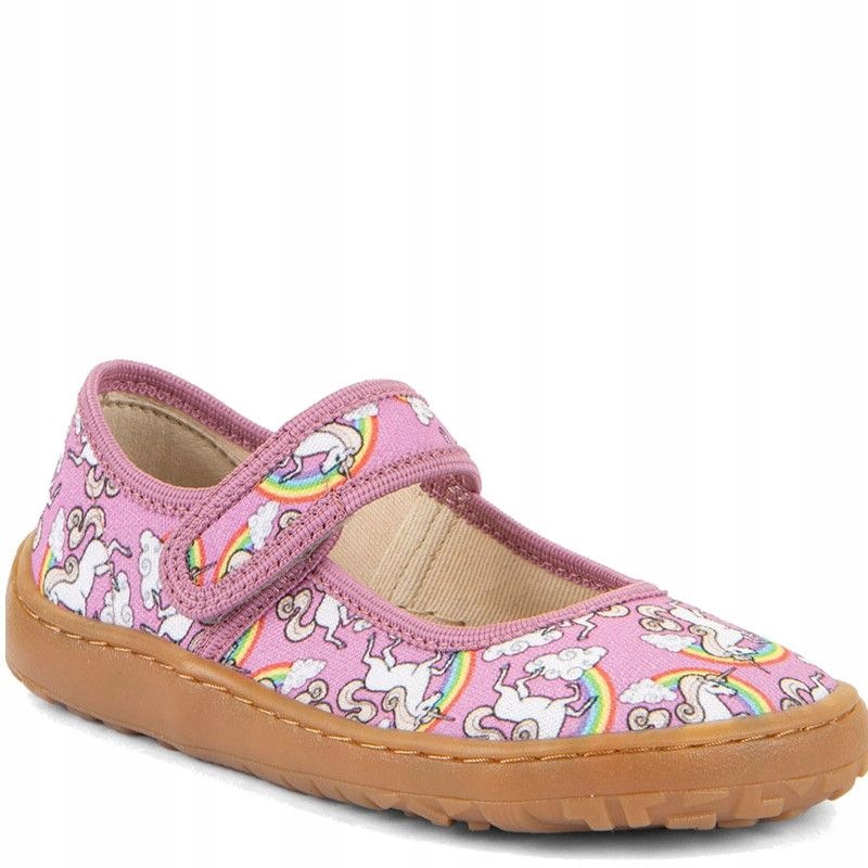 Froddo G1700447 Canvas White Pink kapcie barefoot z jednorożcem 25