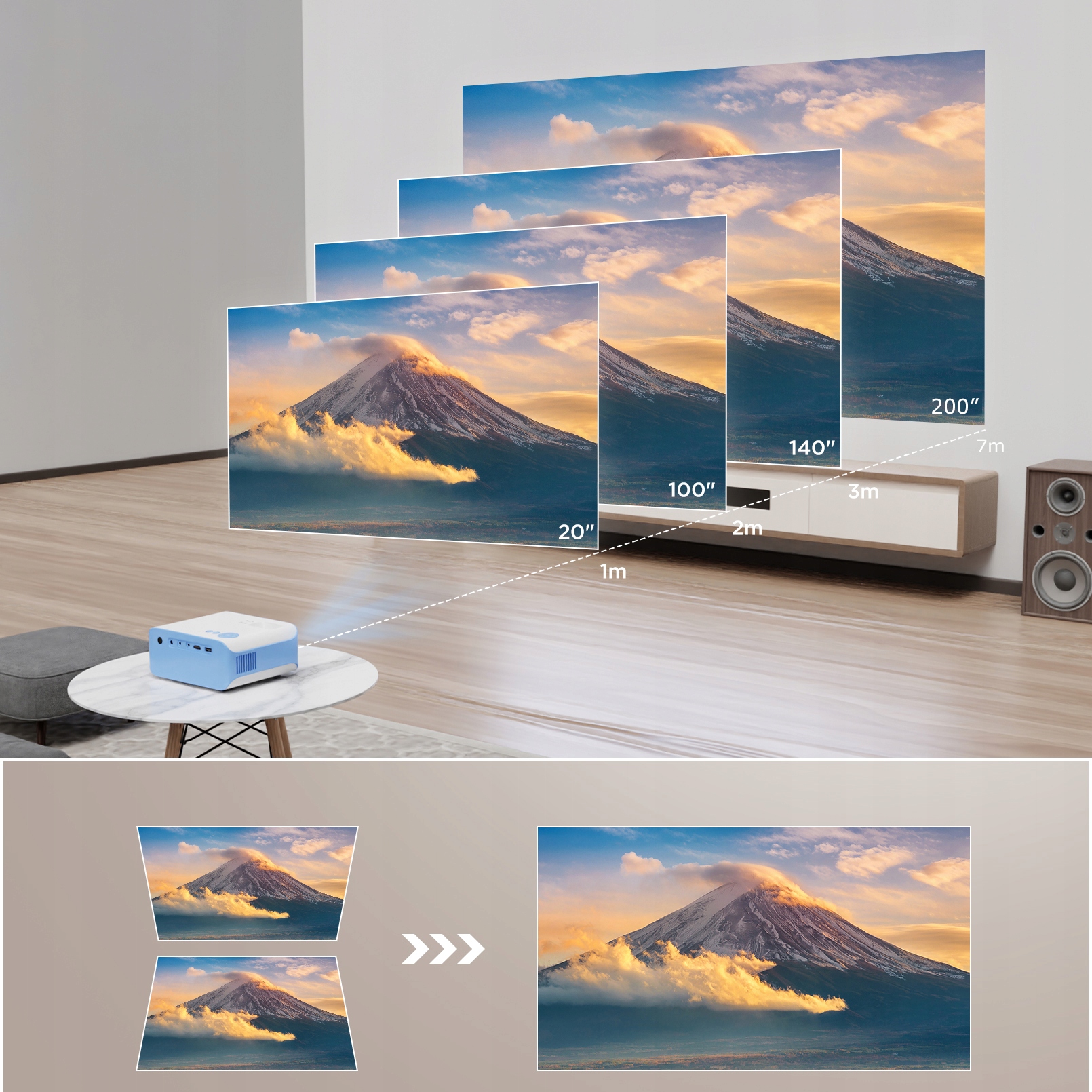 Projektor 5500LM Full HD 5G WiFi Bluetooth USB HDMI Wideo Kino Domowe Marka inna