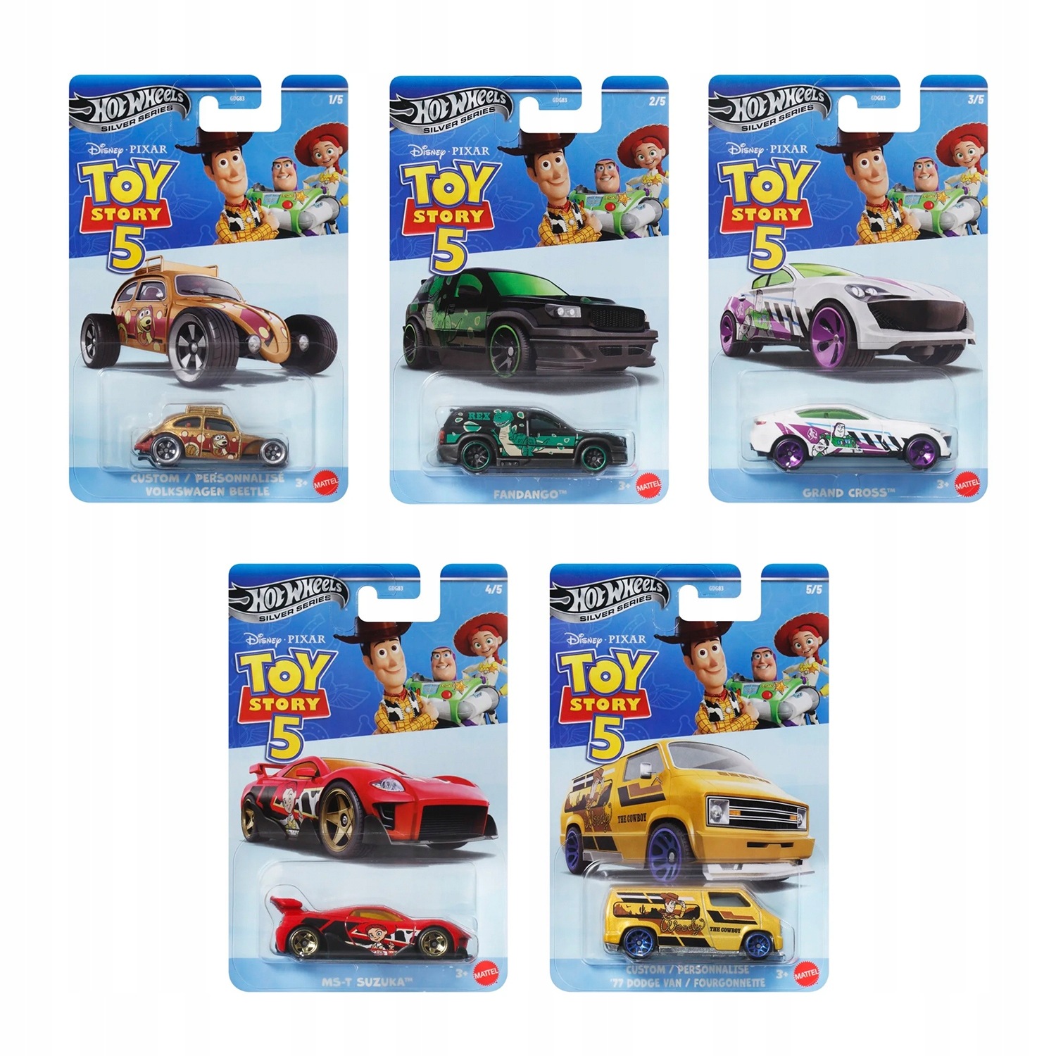 Hot Wheels Disney Toy Story 5 Set 5/5 Silver Series