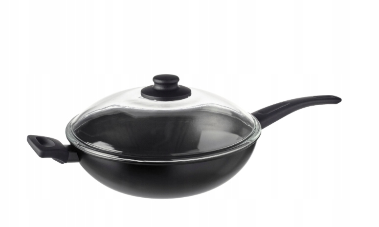 

Ikea Hemlagad Wok z pokrywką, czarny 28 cm