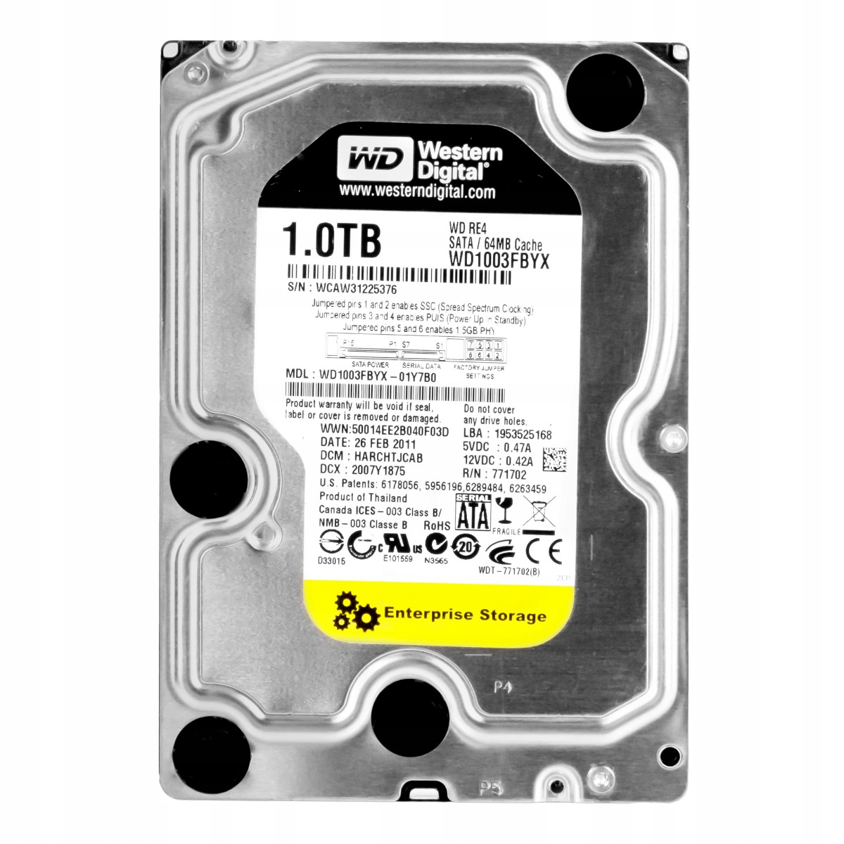 Wd RE4 1TB 7,2K 64MB Sata II 3,5'' WD1003FBYX