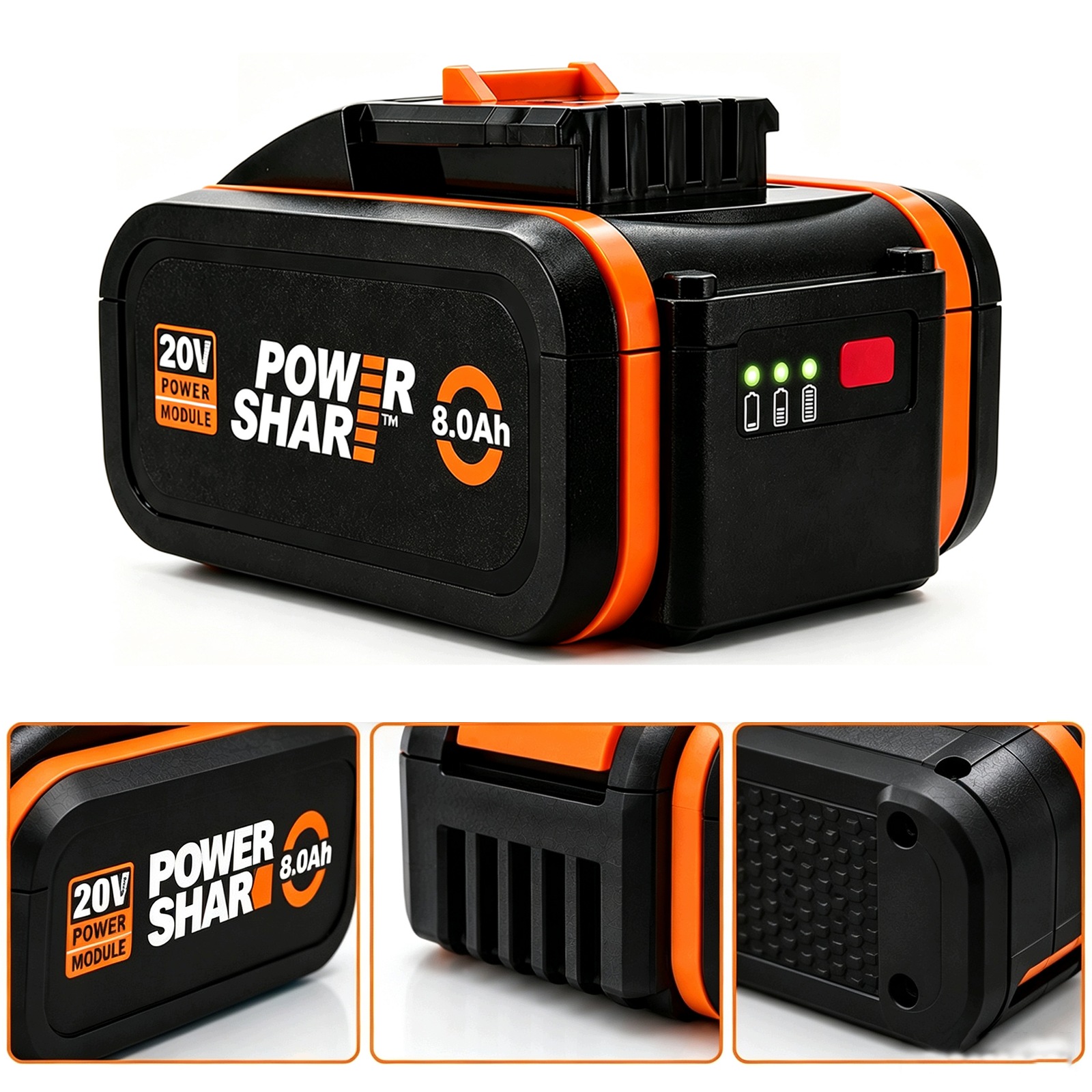 Akumulator 20V 8,0AH Bms Do Worx Powershare WA3572 WA3553 WX390 Li-ion