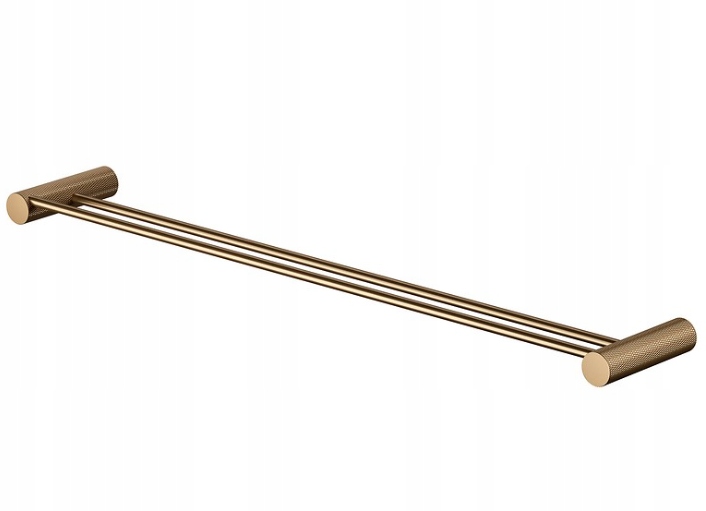 Dvojitý věšák na ručníky, kartáčovaná měď cersanit, moderní