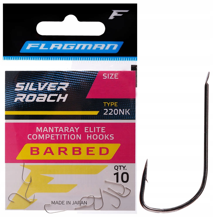 Haczyki Flagman z Łopatką Mantaray Silver Roach nr.18 10szt