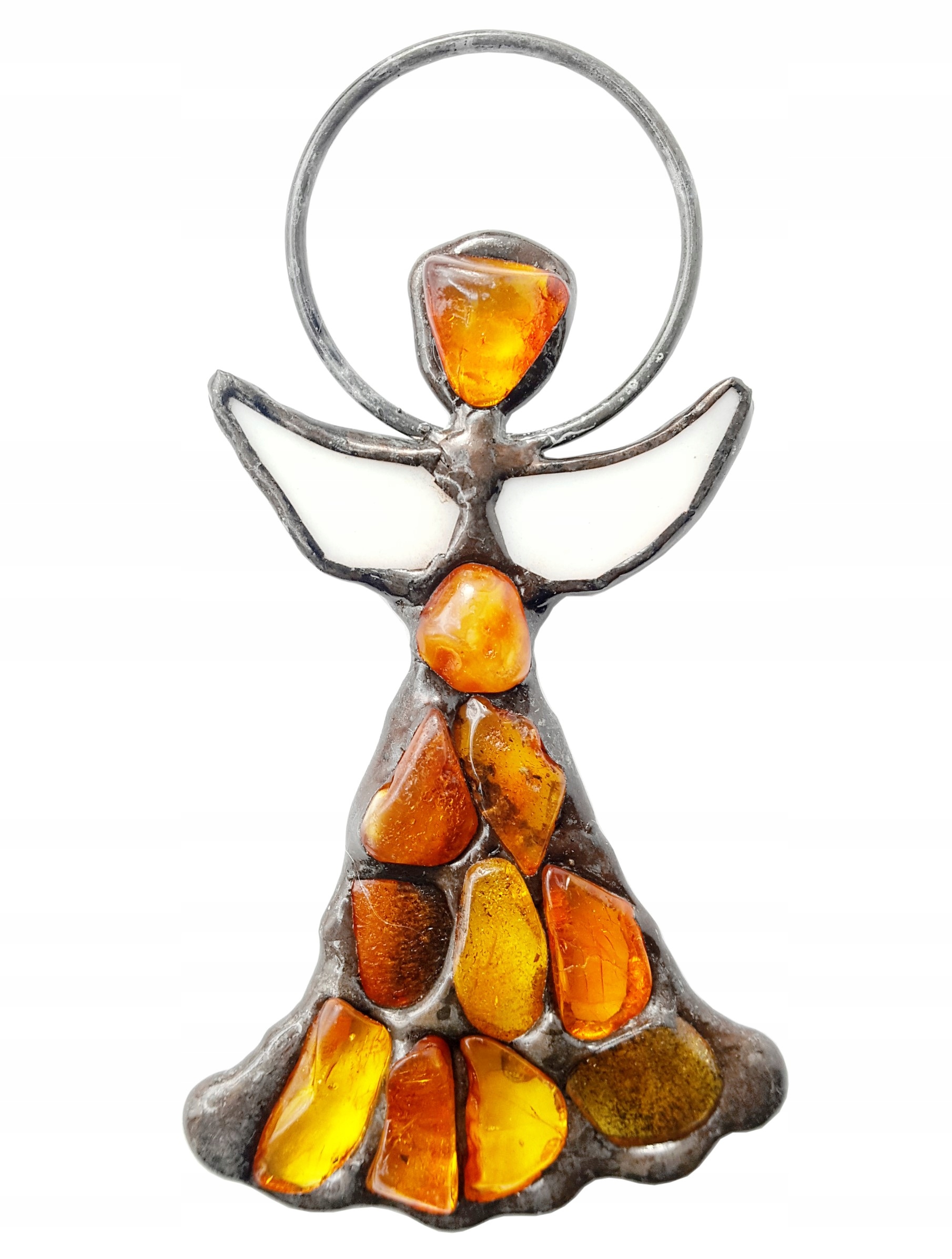 ВИТРАЖ ЯНТАРНЫЙ АНГЕЛ-средний НАТУРАЛЬНЫЙ ЯНТАРЬ