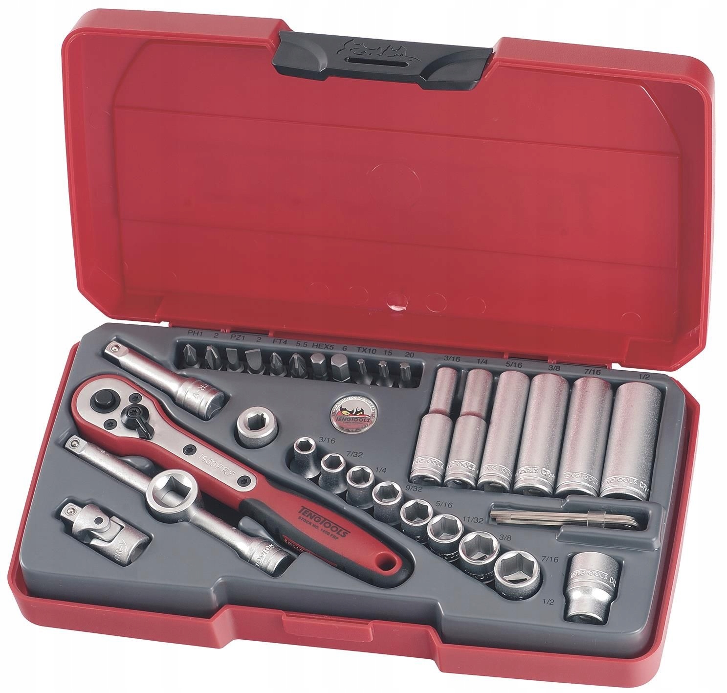 Sada náradia s štvorcovou stopkou 1/4" Teng Tools T1435AF