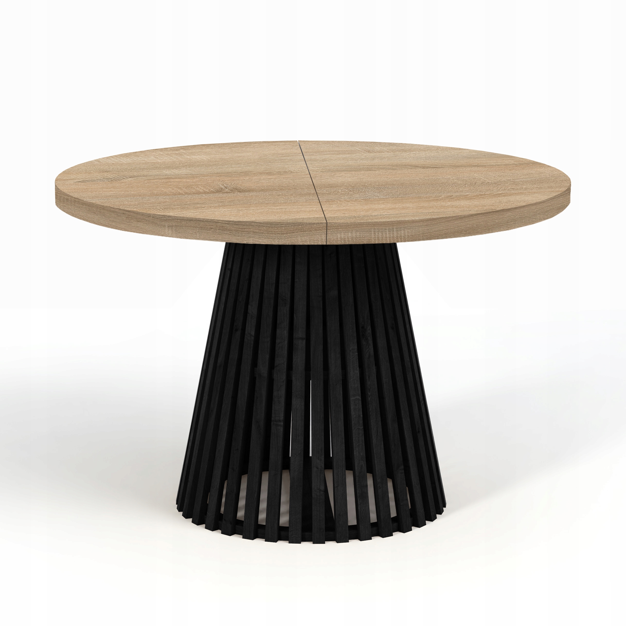 Stół okrągły DOVER 100/200 LAMELE rozkładany loft Kształt blatu okrągły