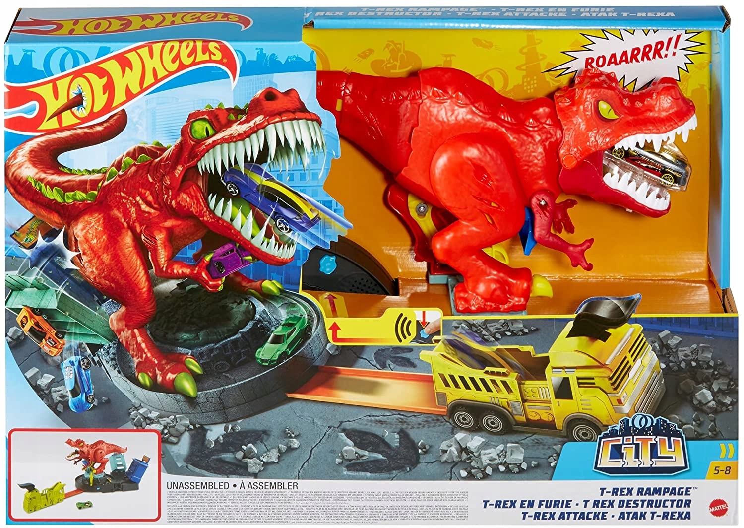 

Hot Wheels City Tor Wyrzutnia T-rex Rampage GWT32