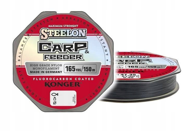 Żyłka Steelon Carp & Feeder Fc 0,22 150m Czarna Konger