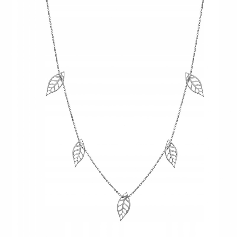 Celebrytka stříbrný choker Lístky náhrdelník 925