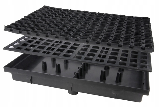 Zabudovatelná rohožka pod dveře 60x40 s korýtkem, odtokem, gumou