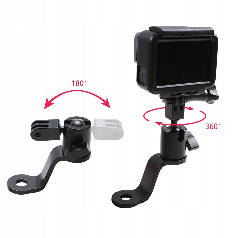 Aluminiowy Uchwyt Lusterka Do GoPro Hero 13 DJI Osmo Action Czarny SUREWO — miniatura 3