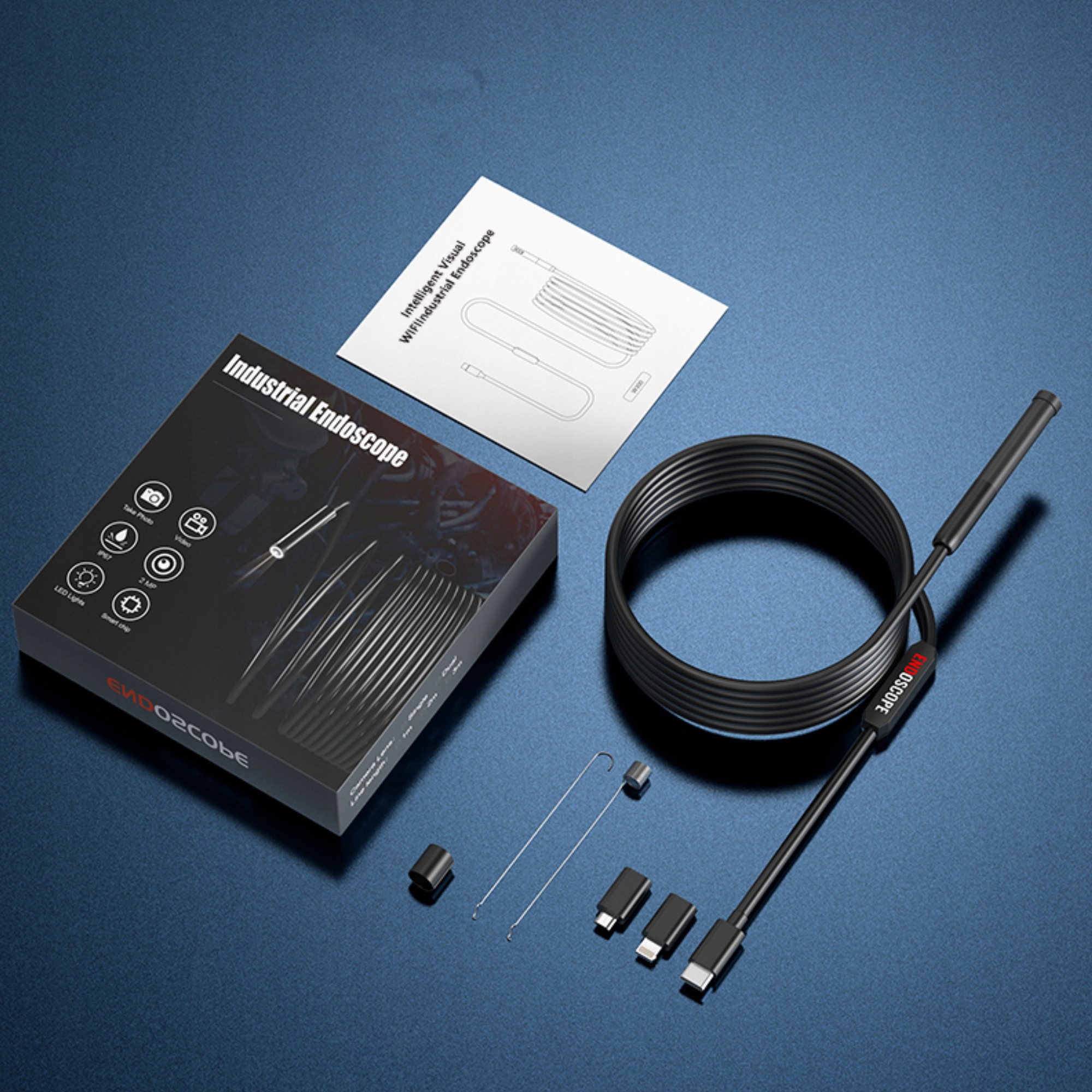 KAMERA INSPEKCYJNA WARSZTATOWA ENDOSKOP SZTYWNY ANDROID IOS WiFi 3MPix 8mm Marka Benetech