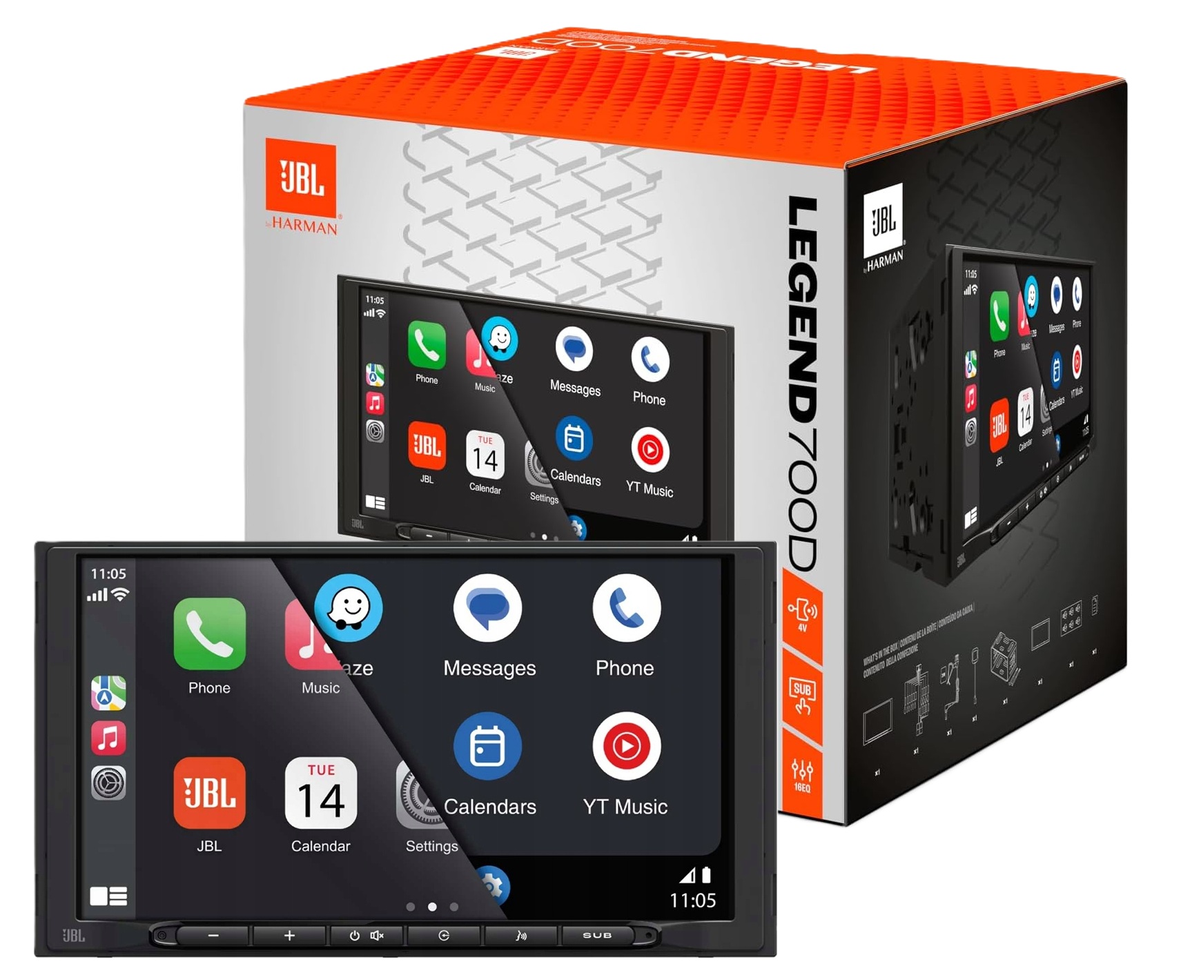 Jbl Legend 700 radio samochodowe 2DIN CarPlay Android Auto Bluetooth Rds