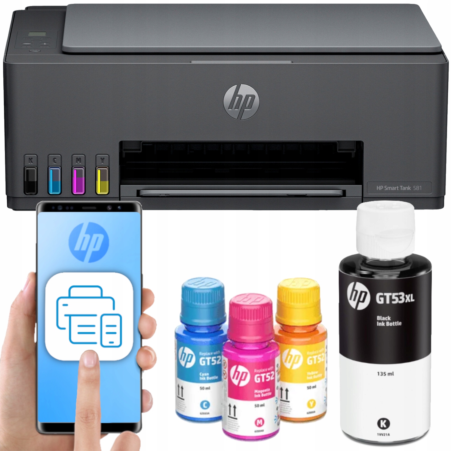Atramentová multifunkčná tlačiareň (farebná) Hp Smart Tank 581