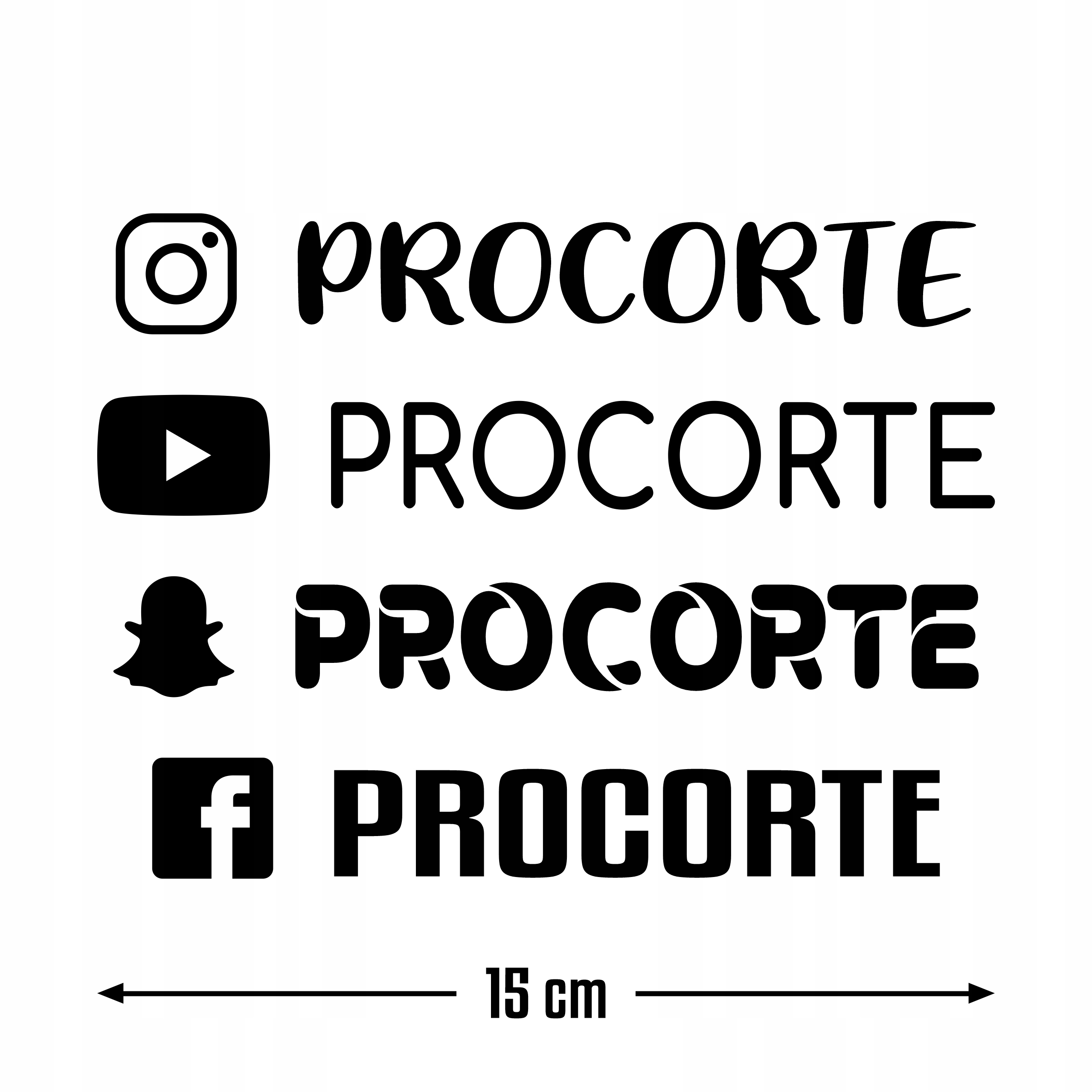Naklejka na samochód social media 15cm