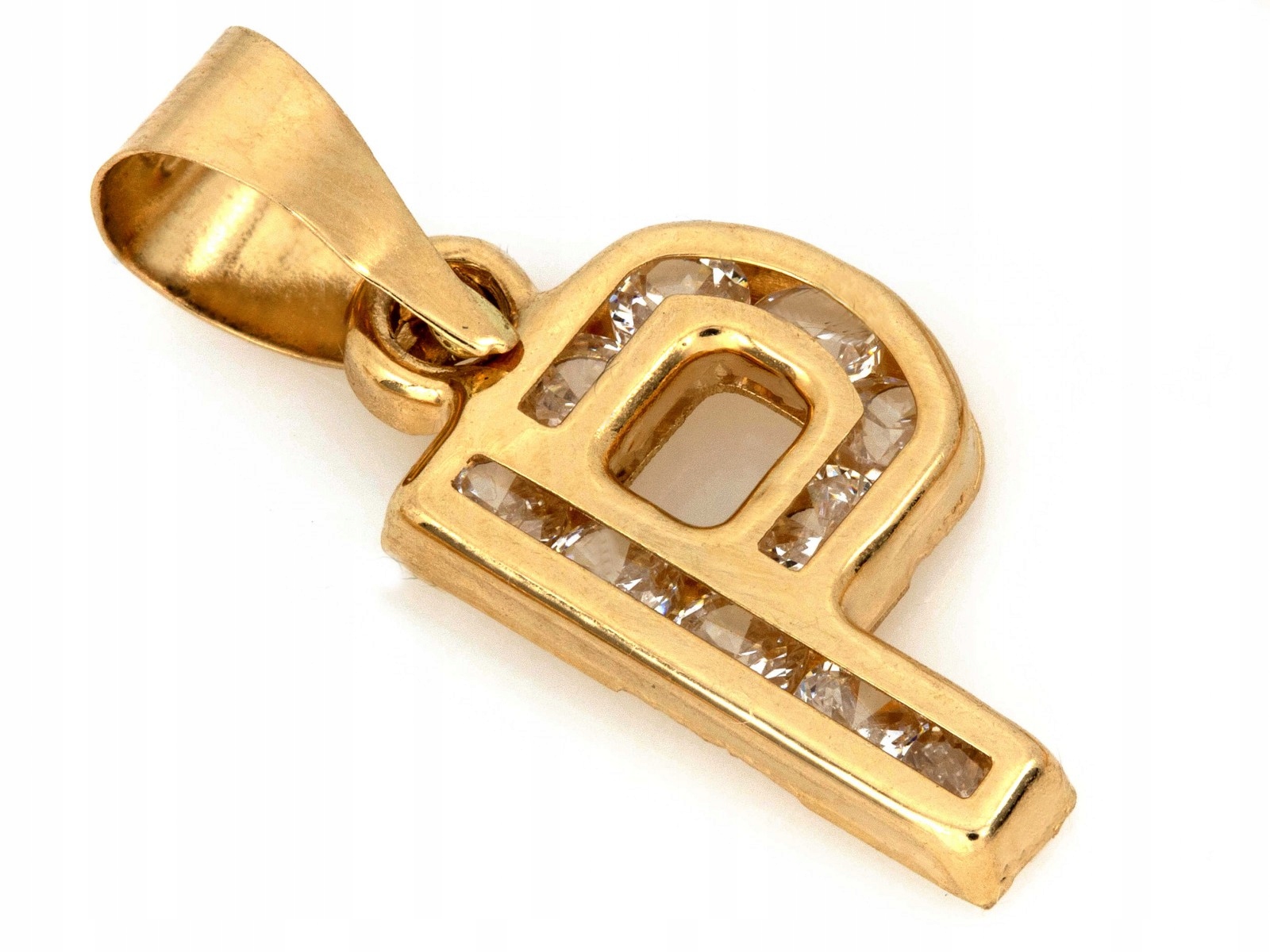 Zlatý přívěsek Písmeno P s zirkony 585 14k 0.60g pro ženy a děti