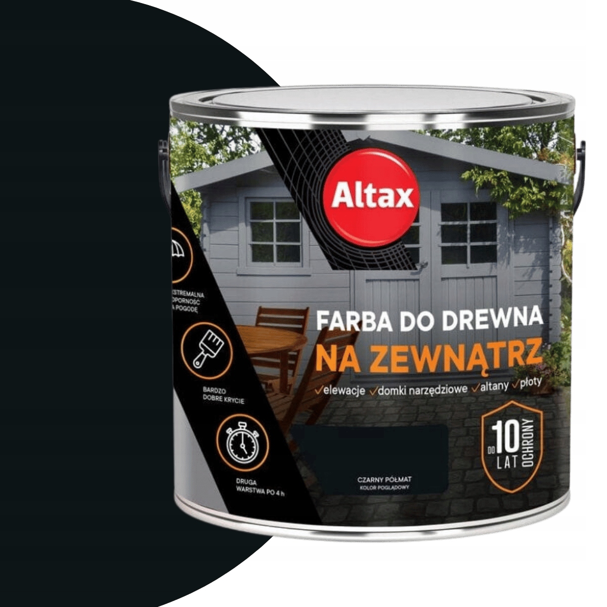 Altax Barva na dřevo Renovační 2,5L Černá Polomatná