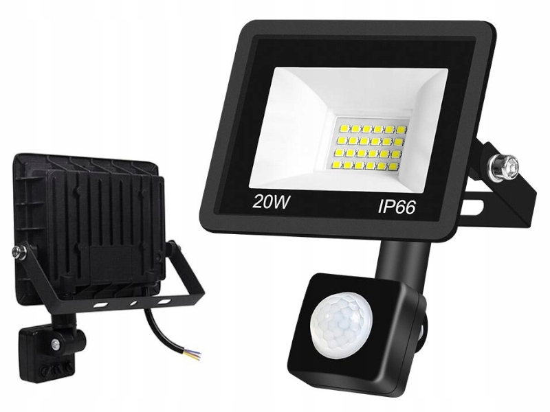 

Lampa Halogen Zewnętrzny na Garaż 20W IP65 +Czujka