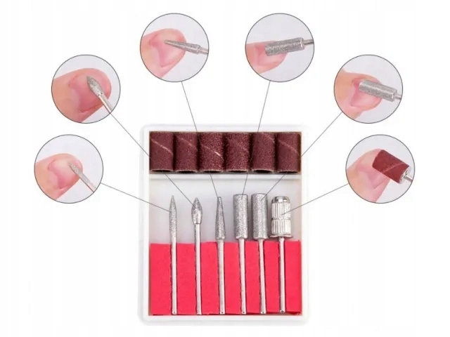 FREZARKA DO PAZNOKCI MANICURE + FREZY MOCNA 80W Zasilanie sieciowe
