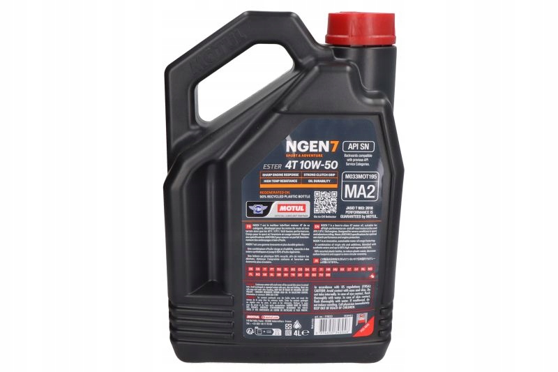 OLEJ MOTUL 10W50 4L NGEN 7 4T / MOTOCYKLE 10W50 NGEN 7 4T 4L Pojemność opakowania 4 l